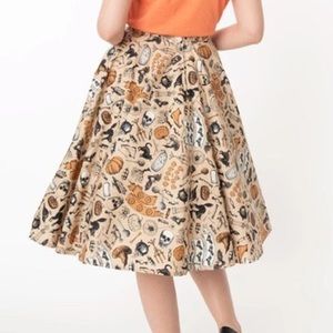 Unique Vintage Halloween Print Skirt